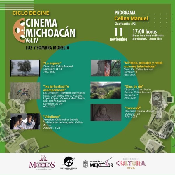 Ciclo “Cinema Michoacán” Rinde Homenaje a Cineastas Locales en Noviembre