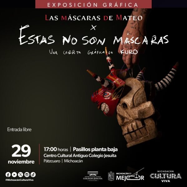 Secum Presenta Exposición de Máscaras del Artista Kuro en Pátzcuaro