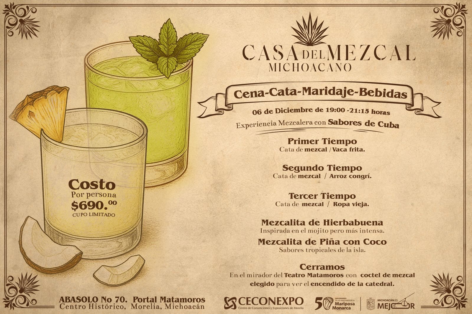 ​Casa del Mezcal Une Sabores de Michoacán y Cuba en Experiencia Sensorial: Ceconexpo