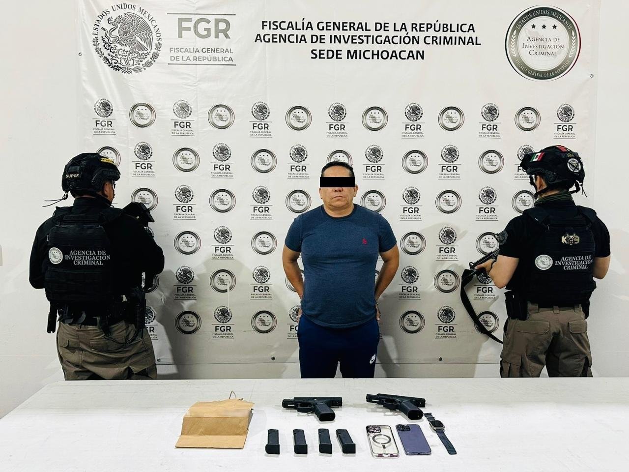 ​FGR Asegura a una Persona en Posesión de Armas de Fuego en Morelia