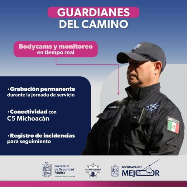 ​Más de 800 cámaras de solapa blindarán actuar de la policía en Michoacán