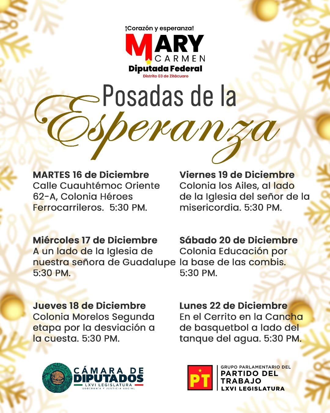 Inician ‘Posadas de la Esperanza’ de la Diputada Mary Carmen Bernal
