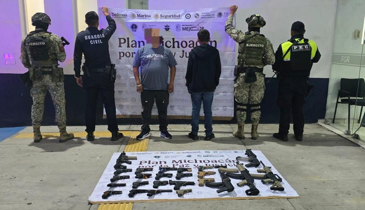 ​SSP asegura 24 armas y detiene a dos implicados en operativo interestatal con Guanajuato