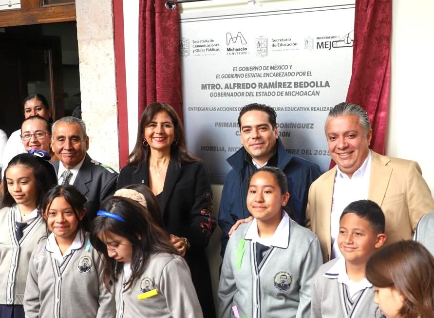 ​Inauguran rehabilitación integral de la Escuela Primaria Belisario Domínguez en Morelia