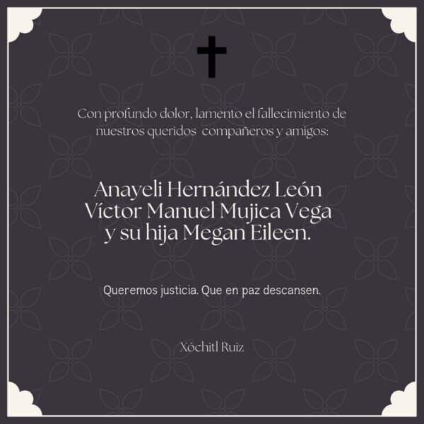 Diputada Xóchitl Ruíz González exige esclarecimiento y justicia por homicidio de intérpretes de Lengua de Señas y su hija