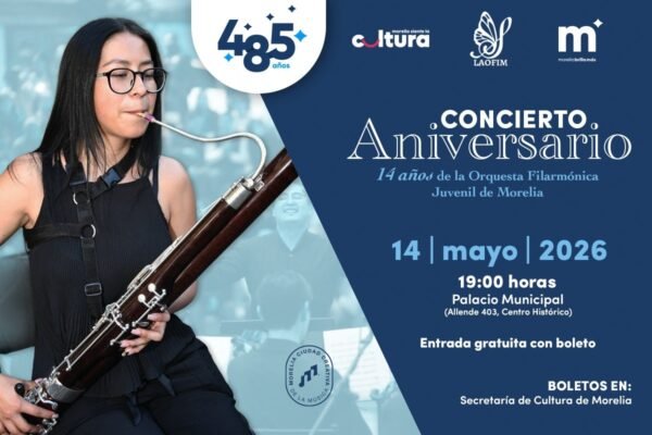 SeCultura Morelia invita a concierto por 14 años de la Orquesta Filarmónica Juvenil de Morelia