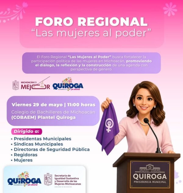 Alma Mireya González convoca a foro Las Mujeres al Poder en Quiroga