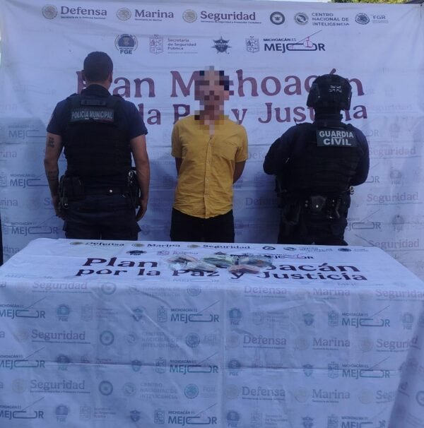 Detiene Guardia Civil a presunto asaltante de comercios en Jacona con más de 53 mil pesos