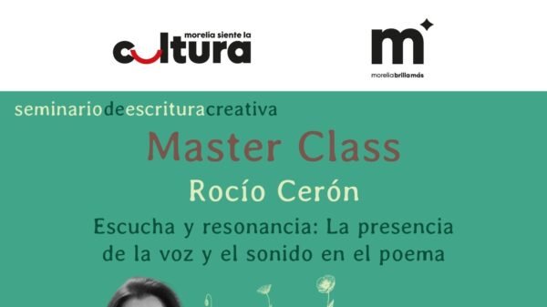 SeCultura Morelia invita a master class de poesía con Rocío Cerón en el Archivo Histórico