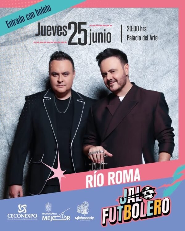 Río Roma se presenta esta noche en el Jalo Futbolero de Morelia
