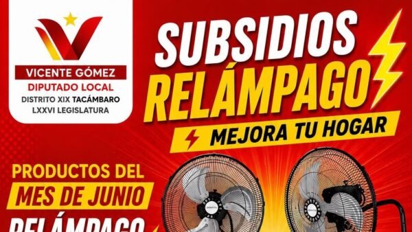 Vicente Gómez lanza programa de subsidio para ventiladores en Tacámbaro