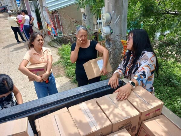 Norma Yáñez gestiona entrega de canastas alimentarias en Jungapeo
