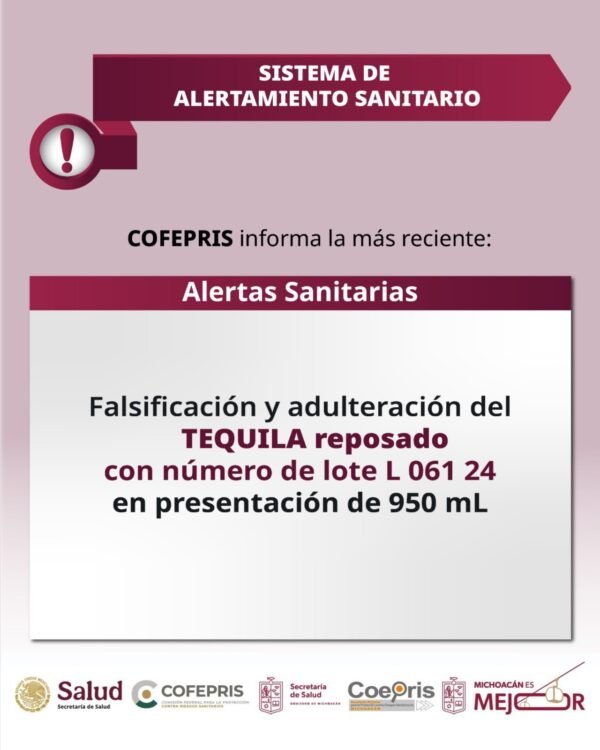 SSM difunde alerta por falsificación de Tequila Gran Centenario Añejo