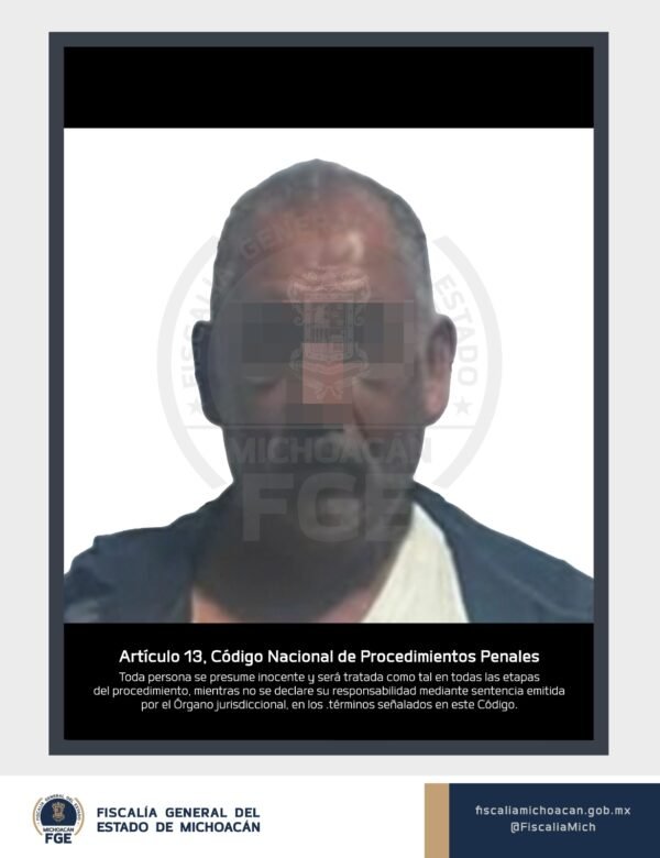 FGE detiene a presunto responsable de homicidio en Puruándiro; víctima era familiar del agresor