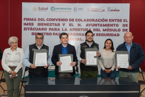 Zitácuaro y IMSS Bienestar firman convenio para registrar a población sin seguridad social
