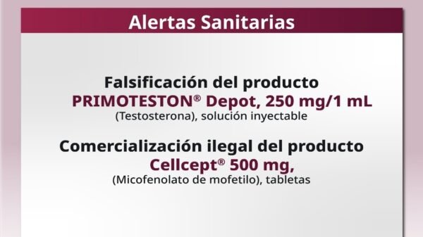 Cofepris alerta sobre falsificación de Primoteston y comercialización irregular de Cellcept