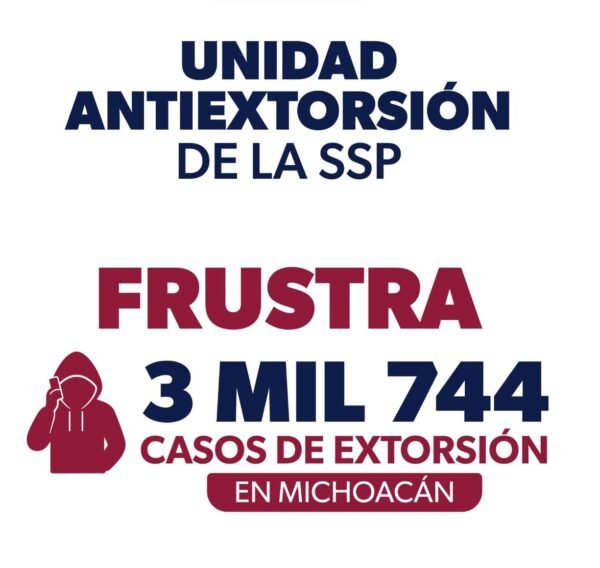SSP frustra 3 mil 744 casos de extorsión en Michoacán en 10 meses