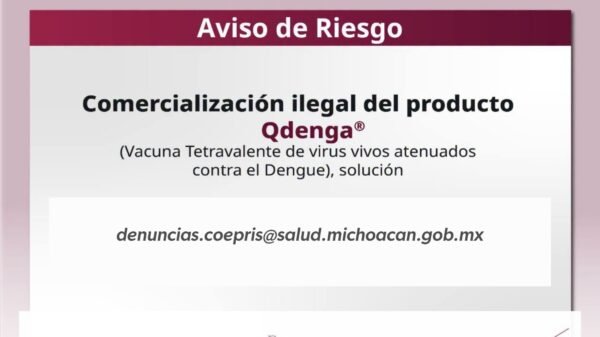 Cofepris alerta sobre venta ilegal de vacuna Qdenga contra el dengue en México