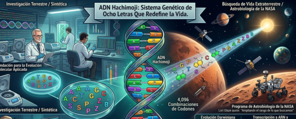 ADN Hachimoji: sistema genético de ocho letras podría redefinir búsqueda de vida extraterrestre